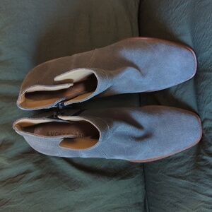 Suede Ankle Boots in Dark Gray